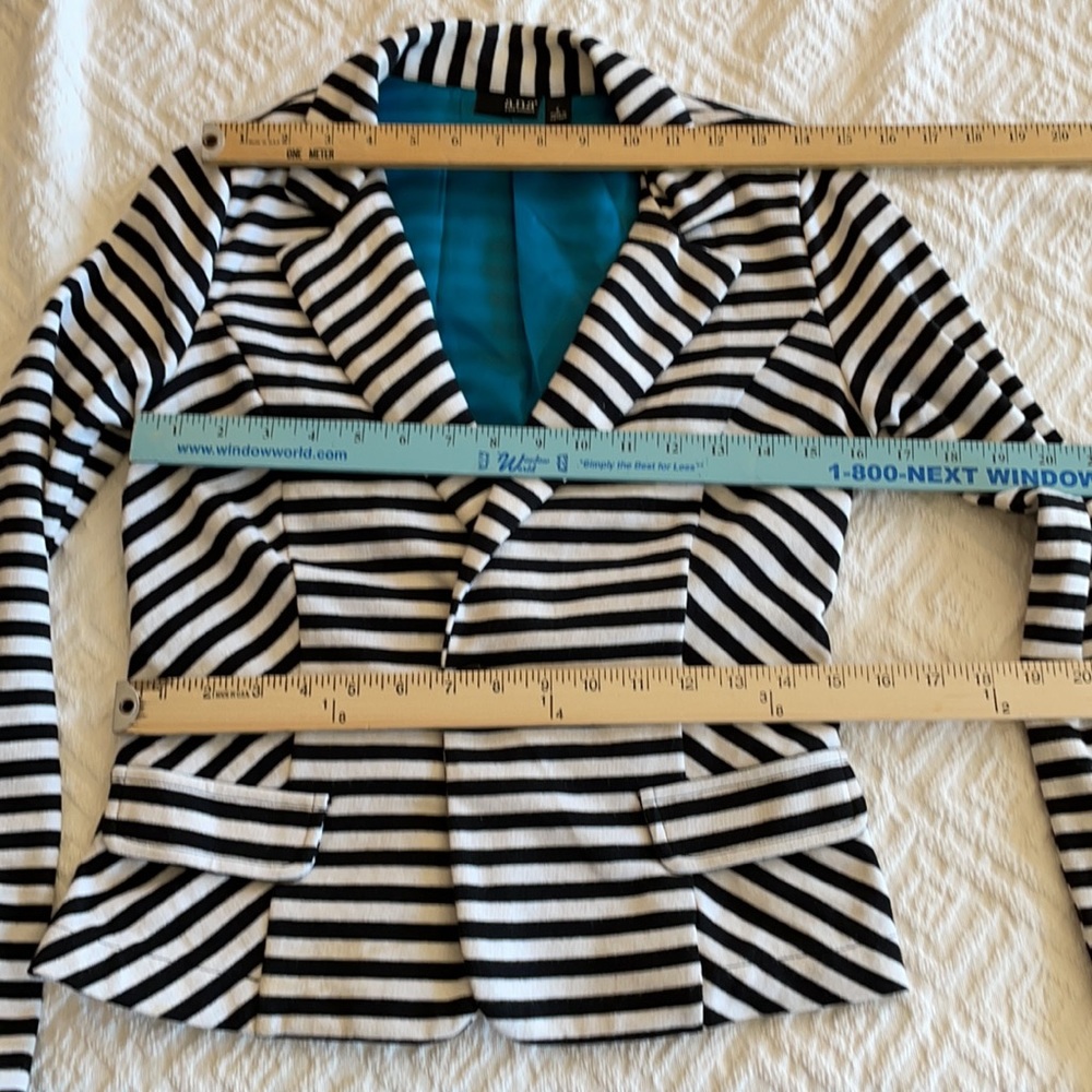 Ana Small Black White Blazer Jacket Suit Stripe - Picture 11 of 16